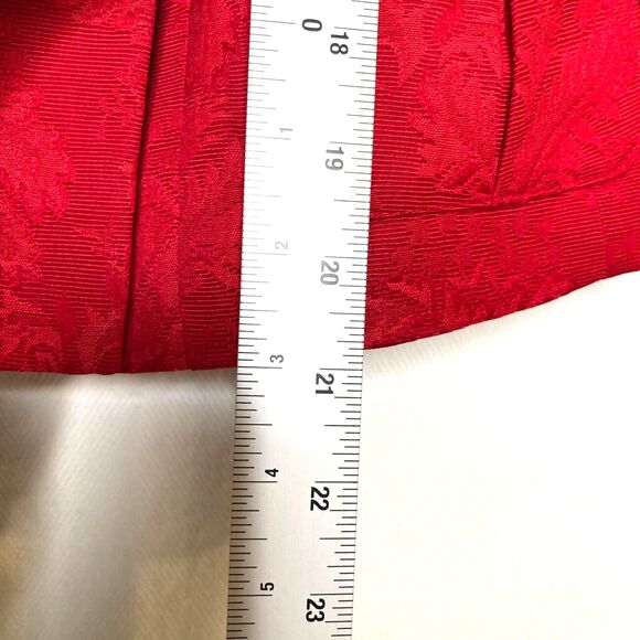 Talbots Red Leaf Pattern Petite Brocade Double Breast Blazer Size Petite - Picture 8 of 11